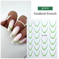 Detail of SD-1923 gradient French nail wraps in green and white with 16 adhesive stickers - Gradient French Sticker 01 (SD-1923) / 16 Pieces / Green White Gradient