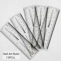 Set of 5 transparent soft rulers for nail size measurement with dual scales in cm and inches - 5-Piece Set