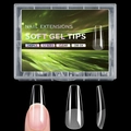 240pcs clear soft gel nail tips in OM-04 long coffin shape with 12 different sizes - Long Coffin Style (OM-04)