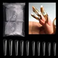 Größentabelle für 300 lange Rauten-Nagelspitzen in 10 Größen von 0 bis 9 - 300 Stück / Transparent