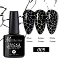 Crackle gel nail polish 7.5ml showing marble break effect on gold and white base - Crackle Gel 09