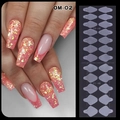 Detailed sheet of 24 transparent double-sided adhesive nail tabs with 12 sizes for press-on nails - Double Sided Nail Adhesive Style (OM-02)
