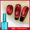 Macro detail of 7.5ml cat eye gel polish bottle with magnetic shimmer effect swatches - 12D Jewel Cat Eye Gel 05