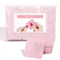 Dettaglio di 300 salviette per unghie rosa senza pelucchi con trama a rete per manicure - 300 Pezzi (5*5cm) / Rosa