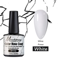 Macro shot of 7.5ml white base coat for crackle gel nail polish effect on nails - Crackle White Base 13