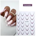 Detail of lavender gradient French nail stickers SD-1931 showing a smooth color transition - Lavender Purple Gradient