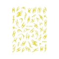 Detail of mirror chrome flame and tribal tattoo nail art stickers in vibrant yellow gold - Nail Art Sticker 2430 Gold