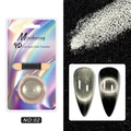 Polvere per unghie magnetica 9D effetto occhi di gatto NO:02 con applicatore glitter - Argento Acciaio (02)