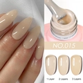 Ice nude jelly nail polish shade 015 with one to three layer application effect - Iced Translucent Gel 15