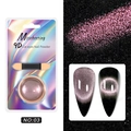 Kit polvere per unghie 9D occhio di gatto rosa viola n. 03 con pennello a spugna doppio - Rosa Viola (03)