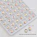 Macro shot of 8x6mm oval aurora K9 crystal rhinestones for DIY nail art decoration - Oval (8*6mm)