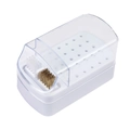 Organizzatore per punte unghie a 30 fori con doppia spazzola e coperchio trasparente - Tipo standard / 30 Fori / Bianco