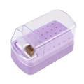 Porta punte unghie viola a 30 fori con coperchio trasparente e spazzole di pulizia - Tipo standard / 30 Fori / Viola