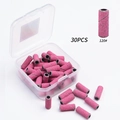 Set da 30 pezzi cilindri abrasivi rosa grana 120# con custodia trasparente per unghie - Fasce Abrasive Rosa Grana 120 (30 Pezzi)