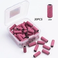30 pezzi di cappucci abrasivi rosa grana 180 per fresa unghie con contenitore - Fasce Abrasive Rosa Grana 180 (30 Pezzi)