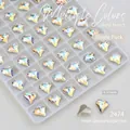 K9 Aurora Crystal Heart Nail Charms, Silk Moonlight Series 8.5x8mm Pointed Back Rhinestones - Crooked Heart (8.5*8mm)