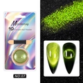 9D magnetic cat eye nail powder in green shade NO:07 with applicator sponge - Grass Green (07)