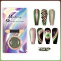 5D Magnet-Chameleon-Nagelpuder in Farbe Nr. 06 mit Applikator für Cat-Eye-Gradient-Effekte - 5D Chamäleon Katzenauge Puder 06-Dunkelgrün