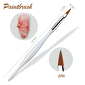 Macro detail of aurora white nail art brush with size dimensions and synthetic fiber tip - 01# Painting Brush (Aurora Iridescent Brush 01)