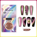 Chamäleon 5D Cat-Eye Nagelpuder in Roségold mit Schwammapplikator-Set für Profis - 5D Chamäleon Katzenauge Puder 07-Rötliches Braun