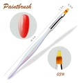 Detail of 03# gradient nail brush showing aurora handle and precise nylon bristles - 03# Flat UV Gel Brush (Aurora Iridescent Brush 03)