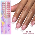 Detail der 3-in-1 Soft-Gel French-Nagelspitzen mit 150 Stück Set in 15 verschiedenen Größen - Klassisches Pink & Weiß French (YS-01)