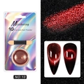 9D dark red cat eye nail powder No. 10 with sponge applicator and laser packaging - Deep Red (10)