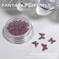 Detail macro shot of charm purple butterfly nail glitter ornaments in 04 box - Midnight Purple (04#)