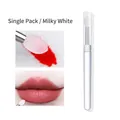 Single milky white silicone nail and lip brush for mirror powder and makeup blending - Single Piece(gj0570) / White/Clear
