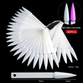 Set of 50 natural color stiletto nail display tips with metal ring for polish practice - Stiletto Natural