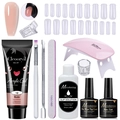 Detailansicht des 11-teiligen Nagelverlängerungs-Sets mit UV-Lampe und Zubehör - Nude-Stil (MGK03-F)