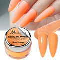 Vista macro di polvere acrilica per unghie arancione neon in barattolo da 28g - Arancio Neon (AC39)