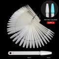 50pcs natural color nail fan-shaped swatches with ring for polish display and practice - Ballerina Natural