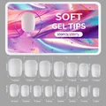 Guide des tailles montrant 15 dimensions pour 300 capsules d'ongles en gel mat extra court - Style Goutte (05) / 300 Pièces/Paquet (15 Tailles)
