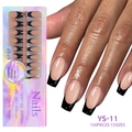 Σετ 150 τεμαχίων μαύρο γαλλικό μανικιούρ press-on nails σε 15 διαφορετικά μεγέθη - Γαλλικό Μαύρο Στυλ (YS-11)