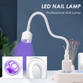 Lámpara de uñas LED USB blanca con cuello de cisne flexible para secado profesional - USB Blanco (Flexible)