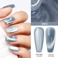 Cat eye gel nail polish in shade 005 featuring wide and curved magnetic light effects - Silver Blue Cat Eye