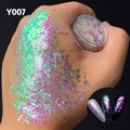 Scaglie di glitter opale irregolari per nail art con effetti olografici in verde e rosa - Iridescente Verde Smeraldo Rosso Rosa (Y007)