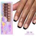 Classic nude French press-on nails with black tips and soft gel system YS-14 150pcs - Classic Nude & Black (YS-14)