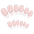 Unghie finte a mandorla eleganti con base rosa e punte French glitterate argento - Rosa Bianco Francese Con Glitter Argento (JP0354-10)