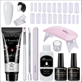 Set per allungamento unghie 12 pezzi con gel bianco da 15ml, mini lampada e kit accessori - Set da 11 Pezzi Bianco (MGK03-B)
