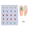 Detail of 20pcs nail art bow heart crystals in gold settings, mix of five colors - Bowknot Heart Gemstone Style (20-Grid Alloy 02)