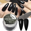 Dettaglio della polvere acrilica nera da 28g con effetti per unghie lunghe - Nero (AC59)