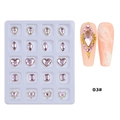 Pink alloy nail art charms with heart and teardrop crystals in 20-piece organizer box - Pink Water Drop Shaped Rhinestone Style (03#) / 20 Pieces Set