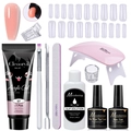 11-piece nail extension set with 15g light pink gel, UV lamp and essential tools - Light Pink Style (MGK03-E)