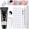 Cleooryil 15g clear acrylic nail gel kit with forms brush and file in 01 Clear - 6 Pcs Clear Set (MGK01-A)