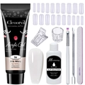 Nail extension kit with Milk White acrylic gel, slip solution, nail tips, and tools - Milk White (MGK02-D)