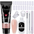 8-piece poly nail gel kit with 15ml nude acrylic gel and manicure tools set - Nude (MGK02-F)