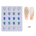 Detail view of water drop nail art rhinestones in diverse colors with application styles - Multicolor Water Drop Shape Collection Style (11#) / 20 Pieces Set