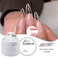 Macro view of transparent 15ml non-stick solid extension gel for professional nail sculpting - Non-Sticky Solid Color 01 (Clear)